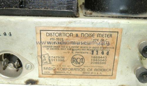 Distortion & Noise Meter MI-7512 Type 69-C; RCA RCA Victor Co. (ID = 2625673) Equipment