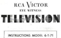 6T71 'Fairfield' Ch= KCS47A; RCA RCA Victor Co. (ID = 487439) Television