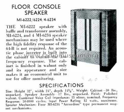Floor Console Speaker MI-6222; RCA RCA Victor Co. (ID = 2338859) Cabinet