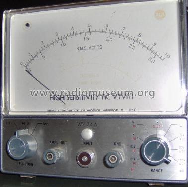 High Sensitivity AC VTVM WV-74A; RCA RCA Victor Co. (ID = 1777228) Equipment