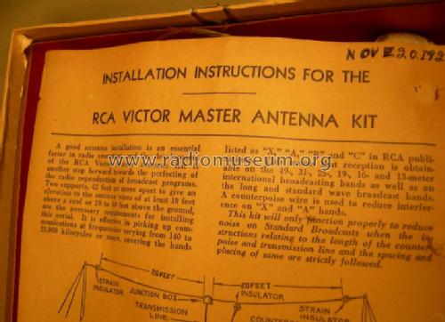 Master Antenna Kit Less Set Coupling Transformer MA; RCA RCA Victor Co. (ID = 1183467) Antena