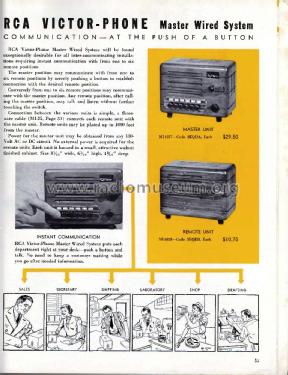 Wired Intercom System MI-6357, MI-6358; RCA RCA Victor Co. (ID = 2563879) Wired-W