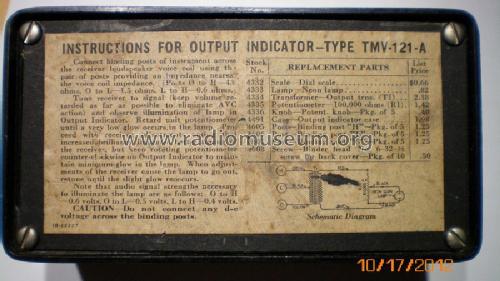 Neon Output Indicator TMV-121-A; RCA RCA Victor Co. (ID = 1318405) Equipment
