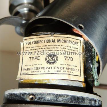 Polydirectional Microphone 77-D MI-4045-D; RCA RCA Victor Co. (ID = 1752901) Micrófono/PU