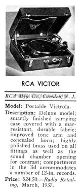 Portable Victrola Deluxe ; RCA RCA Victor Co. (ID = 1192985) TalkingM