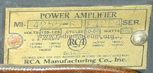 Power Amplifier MI-4255-B; RCA RCA Victor Co. (ID = 754232) Ampl/Mixer