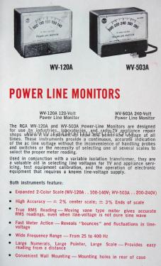 Power line monitor WV-503A; RCA RCA Victor Co. (ID = 3003152) Equipment