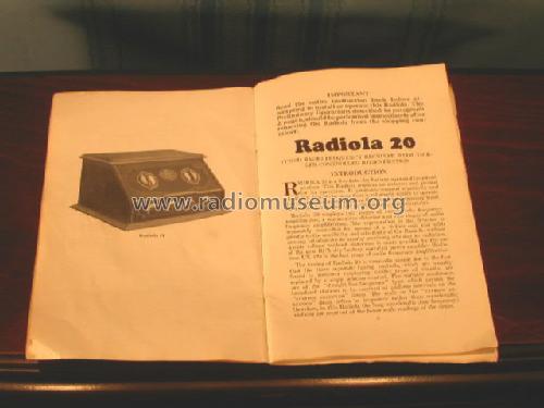 Radiola 20; RCA RCA Victor Co. (ID = 106794) Radio