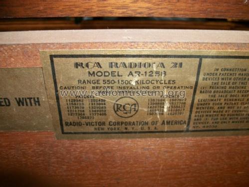Radiola 21; RCA RCA Victor Co. (ID = 1031036) Radio