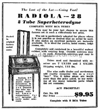 Radiola 28 AR-920; RCA RCA Victor Co. (ID = 1487375) Radio