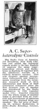 Radiola 62; RCA RCA Victor Co. (ID = 1407332) Radio