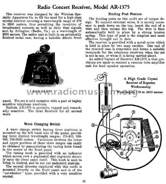 Radiola Concert AR-1375; RCA RCA Victor Co. (ID = 980545) Galène