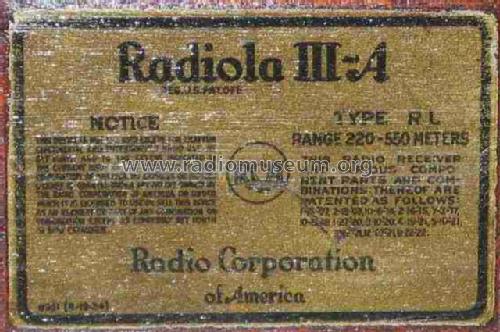 Radiola III A AR-802 Type RL; RCA RCA Victor Co. (ID = 618616) Radio