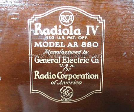 Radiola IV ; RCA RCA Victor Co. (ID = 305878) Radio