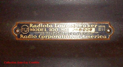 Radiola Loudspeaker 100; RCA RCA Victor Co. (ID = 411249) Speaker-P