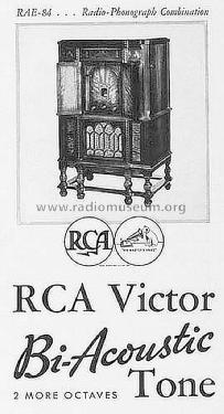 RAE84 ; RCA RCA Victor Co. (ID = 1570222) Radio