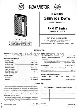 RHH 17 E, J, N 'The Keepsake' Ch= RC-1222A; RCA RCA Victor Co. (ID = 1469671) Radio