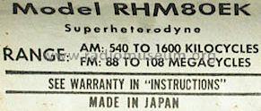 10 Transistor RHM80EK; RCA RCA Victor Co. (ID = 544419) Radio