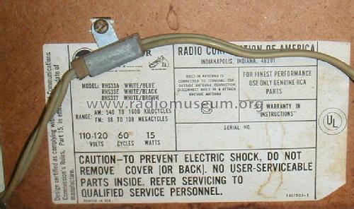 RHS-33A ch= RC-1228D; RCA RCA Victor Co. (ID = 1008889) Radio