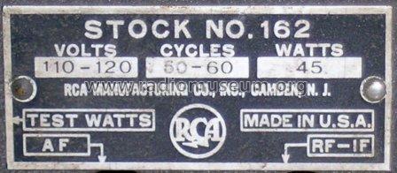 RCA-Rider Chanalyst 162; RCA RCA Victor Co. (ID = 858100) Equipment