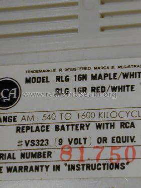 RLG-16N ; RCA RCA Victor Co. (ID = 1017829) Radio
