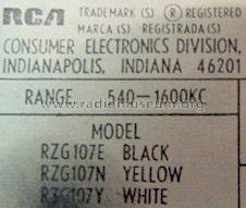 RZG107E ; RCA RCA Victor Co. (ID = 523141) Radio