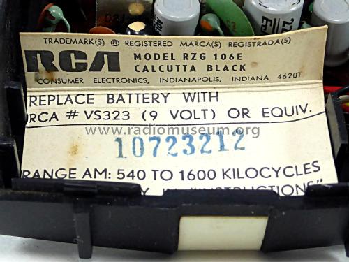 RZG 106E ; RCA RCA Victor Co. (ID = 2670875) Radio