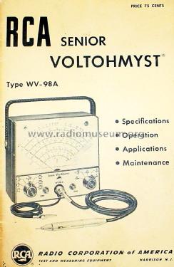 Senior VoltOhmyst WV-98A; RCA RCA Victor Co. (ID = 1642950) Equipment