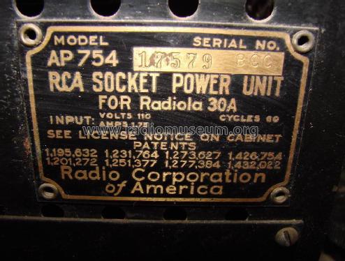 Socket Power Unit AP754; RCA RCA Victor Co. (ID = 1738547) Ampl/Mixer