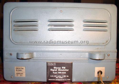 Stereo FM Signal Simulator WR-52-A; RCA RCA Victor Co. (ID = 560693) Equipment