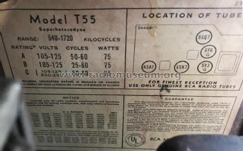 T-55 Ch= RC-418; RCA RCA Victor Co. (ID = 2384892) Radio