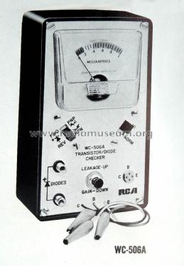 Transistor/diode checker WC-506A; RCA RCA Victor Co. (ID = 3003136) Equipment