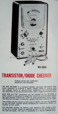 Transistor/diode checker WC-506A; RCA RCA Victor Co. (ID = 3003137) Equipment