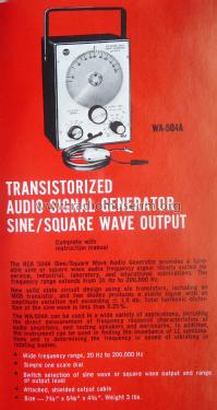 Transistorized audio signal generator WA-504A; RCA RCA Victor Co. (ID = 3003140) Ausrüstung