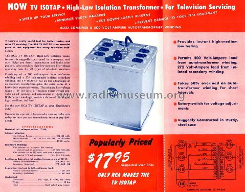 TV Isotap WP-25A; RCA RCA Victor Co. (ID = 1616461) Equipment