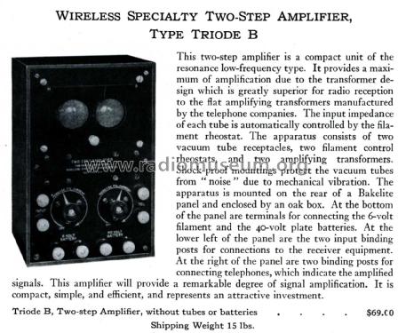 Two-Stage Audio Amplifier Type Triode-B; RCA RCA Victor Co. (ID = 2427252) Ampl/Mixer