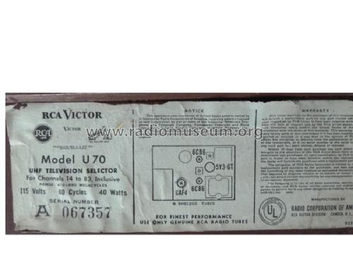 U70 KCS-70; RCA RCA Victor Co. (ID = 1256531) Converter