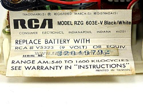 Vibra RZG 603E-V ; RCA RCA Victor Co. (ID = 2667469) Radio