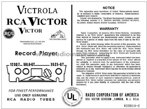 Victrola 45-EY-3 Ch= RS-136C; RCA RCA Victor Co. (ID = 2851251) R-Player