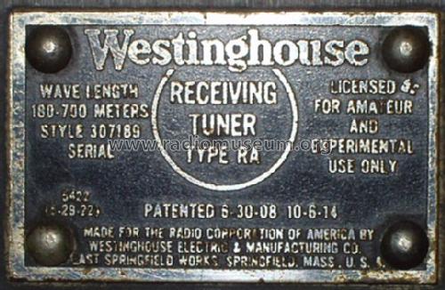 Westinghouse RA; RCA RCA Victor Co. (ID = 607794) mod-pre26