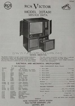 20TA91 ; RCA Victor (ID = 1712994) TV-Radio