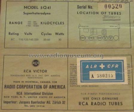 5Q41 RC-1054 E; RCA Victor (ID = 2130772) Radio