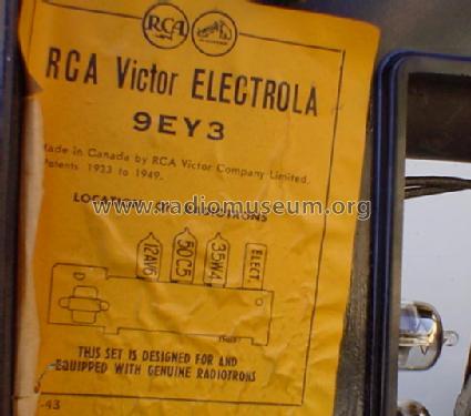 9EY3 ; RCA Victor (ID = 1169934) Enrég.-R