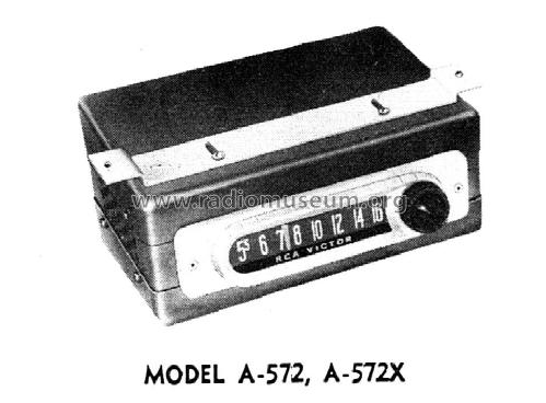 Auto Receiver A-572X; RCA Victor (ID = 2207115) Car Radio