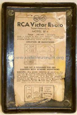 BP-4 ; RCA Victor (ID = 483851) Radio