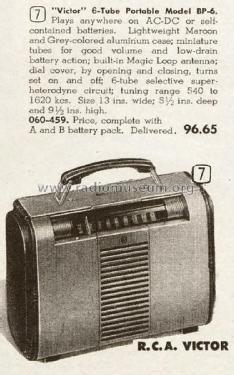 BP- 6 ; RCA Victor (ID = 2178944) Radio