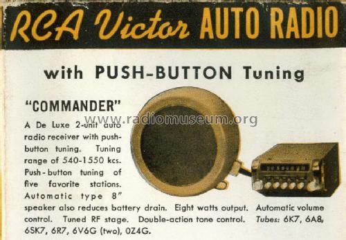 Commander ; RCA Victor (ID = 1359558) Car Radio