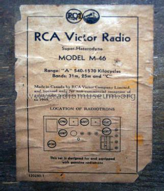 M46 ; RCA Victor (ID = 1592155) Radio