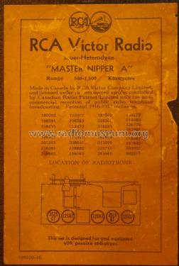 Master Nipper A ; RCA Victor (ID = 1396988) Radio