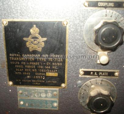 Royal Canadian Air Force Transmitter Type TE-712A ; RCA Victor (ID = 1021197) Mil Tr